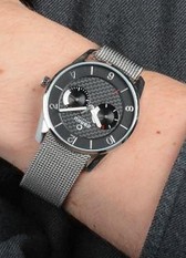 Obaku Watches Men's Obaku Flint Collection  Onyx Stainless Steel Watch