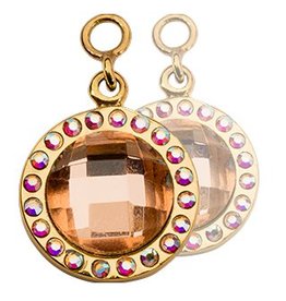 Peach Mirror Glass Gold Earring Coins