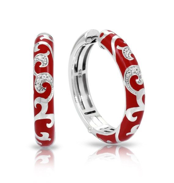 Belle Etoile Belle Étoile  Royale Hoops Red & Sterling Silver