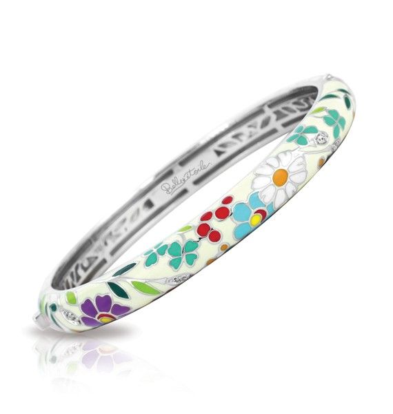 Belle Etoile Belle Étoile Flower Garden Italian Enamel SS Bangle