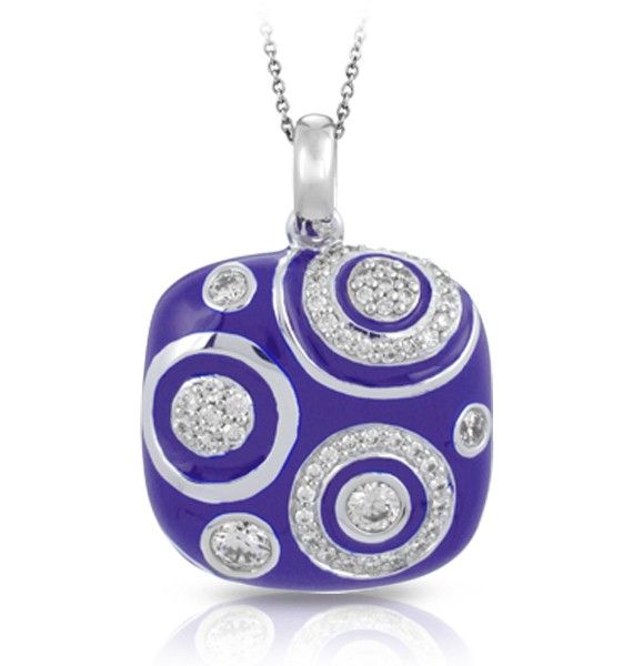 Belle Etoile Belle Étoile  Galaxy Iris Blue Italian Enamel & Sterling Pendant