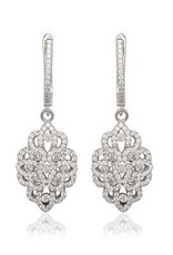 Sterling Silver Micro Pave Dangle Earrings