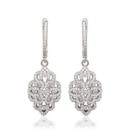 Sterling Silver Micro Pave Dangle Earrings