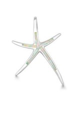 Sterling Silver & Opal Starfish Pendant Set