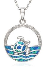 Sterling & Blue Opal Turtle Pendant Set Sterling & Blue Opal Turtle Pendant Set