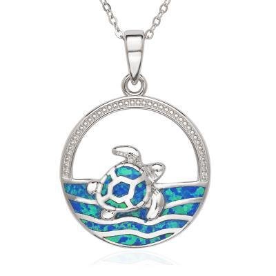 Sterling & Blue Opal Turtle Pendant Set Sterling & Blue Opal Turtle Pendant Set