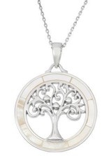 Sterling & Mother of Pearl Tree Pendant Set