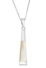 Sterling Silver & White Mother of Pearl Pendant Set