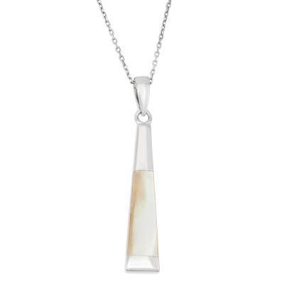 Sterling Silver & White Mother of Pearl Pendant Set