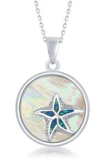 Sterling & Mother of Pearl Starfish Pendant Set