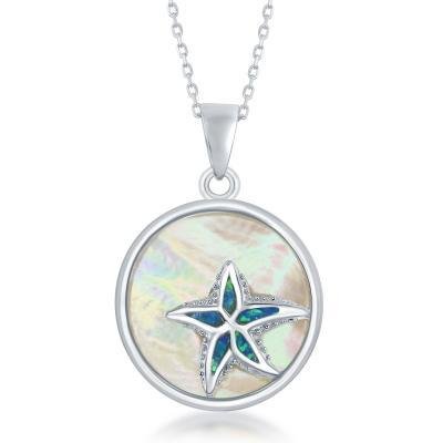 Sterling & Mother of Pearl Starfish Pendant Set