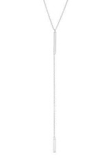 CLAL-3791H SS 18"  Y DESIGN DOUBLE BAR NECKLACE