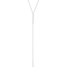 CLAL-3791H SS 18"  Y DESIGN DOUBLE BAR NECKLACE