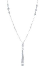 CLAL-3819H SS 18" D/C CHAIN & BEAD NECKLACE