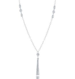 CLAL-3819H SS 18" D/C CHAIN & BEAD NECKLACE