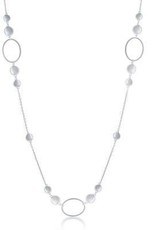 CLAL-3867H  36" OVAL & SHINY DISC NECKLACE