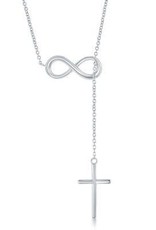 CLAL-3881H SS 16"+2" CENTER INFINITY CROSS NECKLACE