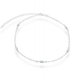 CLAL-3888H SS 12+3" OVAL BEAD CHOKER