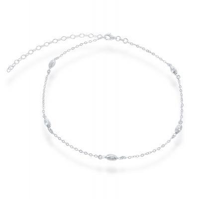 CLAL-3888H SS 12+3" OVAL BEAD CHOKER