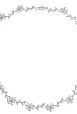 CLAM-3215H SS PEARL & CZ 17" NECKLACE