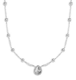 CLAM-4190H SS 16"+2" CZ BY THE YD/LG TEARDROP NECK