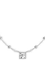 CLAM-4192H SS, 16"+2" CZ BY THE YD W/SQUARE CZ NECK