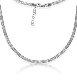 CLAM-4312H SS 17"+1" CRYSTAL FILLDE MESH NECK