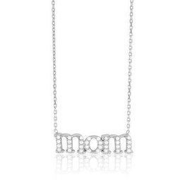 CLAM-4364H SS 16"+2" CZ MOM NECKLACE