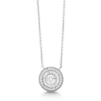 CLAM-4740H SS 16" ROUND MICRO PAVE NECKLACE