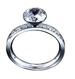 Stainless Steel Eternity Solitaire  - Size 7