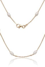 CLAQ-5459-18H SS/RGP D/C MOON BEAD CH 18"