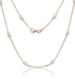 CLAQ-5459-18H SS/RGP D/C MOON BEAD CH 18"