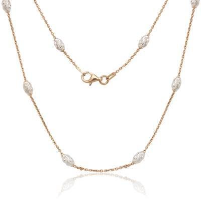 CLAQ-5459-18H SS/RGP D/C MOON BEAD CH 18"