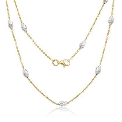 CLAQ-5460-18H SS/GP D/C MOON BEAD CH 18"