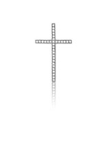 CLAK-5773H SS PAVE CZ CROSS W/CHAIN PEND
