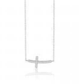 CLAM-4280H SS CZ SIDEWAYS CROSS NECK