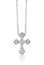 CLAM-4181H SS CZ CROSS W/CHAIN PEND