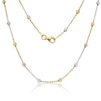 CLAQ-5467-30H SS TRI/CLR MOON BEAD CH 30"