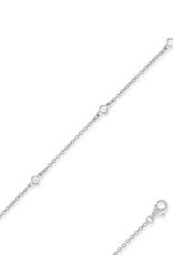 CLAR-9057-9H SS ANKLET W/5 CZS 9"+1"