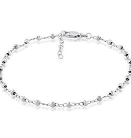 CLAR-9102H SS D/C BEAD ANKLET 9"+1"