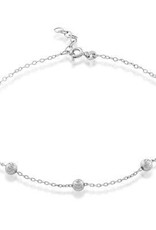 CLAR-9107H SS D/C BEADS ANKLET 9"+1"