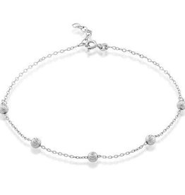 CLAR-9107H SS D/C BEADS ANKLET 9"+1"
