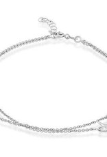 CLAR-9112H SS DBL STRAND ANCHOR ANKLET 9"+1"