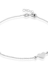 CLAR-9116H SS HEART/LOVE ANKLET 9"+1"