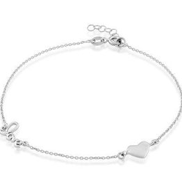 CLAR-9116H SS HEART/LOVE ANKLET 9"+1"