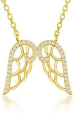 CLAM-5503H SS CZ  ANGEL WING NECK 16"+1"