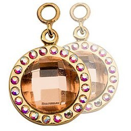 Peach Mirror Glass Earring Coins - EAC2059GS