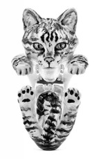 Coles of London Cat Fever Gray Enamel European Silver Hug Ring