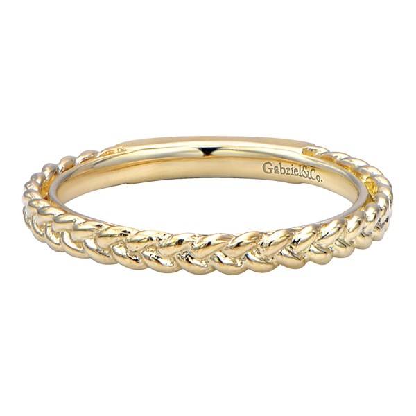 Gabriel & Co. Gabriel 14K Yellow Gold Braided Wedding Band