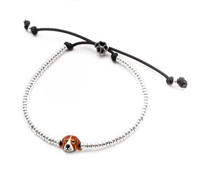A beautifully crafted sterling enamel Beagle bracelet from Dog Fever Golden Karat Jewelers